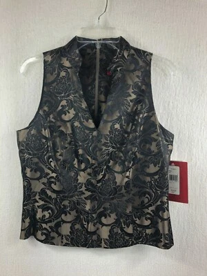 JS Collections Floral Vest 100% Acetate Size 10 - NEW $140! - Image 1 of 4