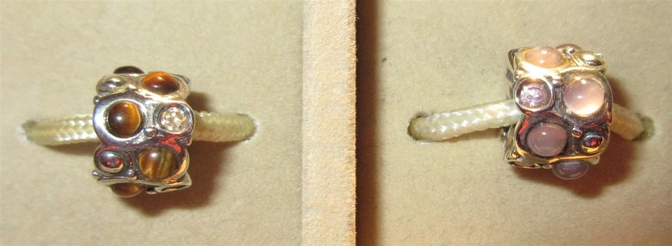 AUTÉNTICO CABUJÓN CHAMILIA PLATA ESTERLINA NUEVO TÚ ELIGES PÚRPURA MARRÓN DIJE ABALORIO Foto 1 de 1