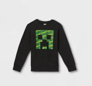 Kids' Minecraft Pullover Sweatshirt - Black, Choose Size - Picture 1 of 2