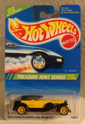 Hot Wheels 1995 Treasure Hunt Yellow & Black '31 Doozie MISBP SHIPS W/PROTECTOR - Image 1 of 4