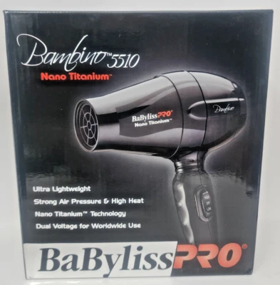 BaByliss Pro Bambino 5510 Nano Titanium 1000 Watt Hair Dryer NEW - Image 1 of 4