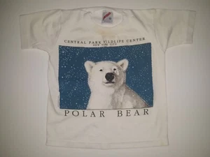 POLAR BEAR CENTRAL PARK ZOO Shirt NEW YORK CITY Vintage Shirt Boys XS 2/4 1990's - Picture 1 of 6