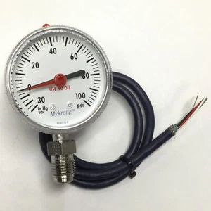 Millipore IPS 122 Type 1 Mykrolis Vacuum Switch 30inHg 100psi, 2" Dial, 8-30VDC - Picture 1 of 5