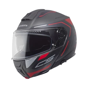 Schuberth C5 Omega Flip UP Modular Motorcycle Helmet Matt Black Red, SC2 - Picture 1 of 12