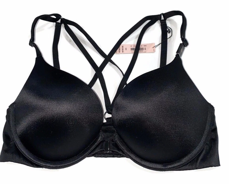 Victoria's Secret VS Very Bra 32ddd Front Close Push up Black