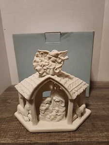 PartyLite Bisque Porcelain P7312 - "O Little Town" Tealight Candle Holder  - Picture 1 of 12