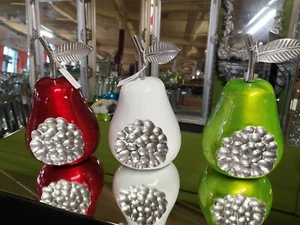 Neu, XL, Aluminium, gegessenes Birnenornament, ausgefallenes Tischdekor, Statementstück - Bild 1 von 5