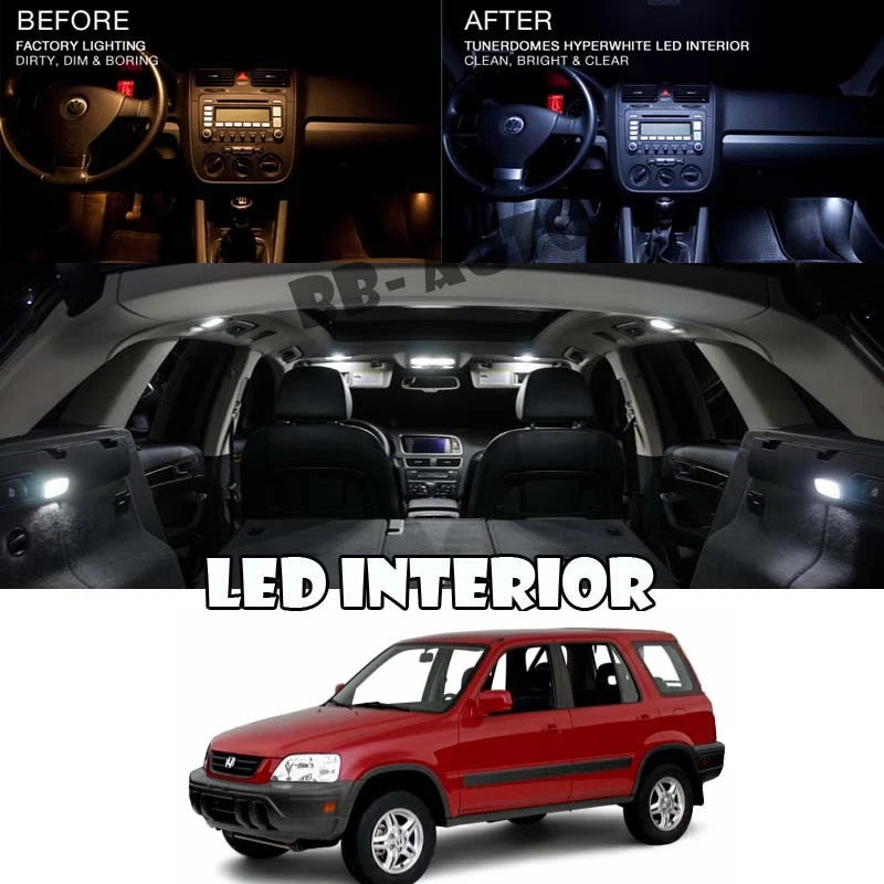 Para 95-01 Honda CRV CR-V Blanco LED Paquete Completo Mapa Cúpula Maletero Matrícula 8 piezas Foto 1 de 1