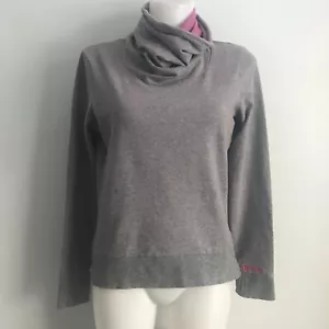 BENCH beheizt grau rosa Trichterausschnitt Sweatshirt L/S Strick Shirt Daumenlöcher M - Bild 1 von 11