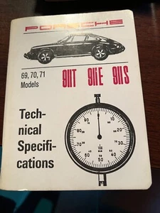 Porsche Tech Book 1969/70/71 ~ 911T 911E 911S Models ~ 1st addition - Picture 1 of 2