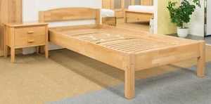 Einzelbett 100x200 cm Massivholzbett Buche geölt Komfortbett - Bild 1 von 5