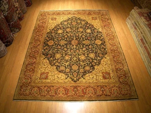 Alfombra Feraghan afgana de alta calidad 8 x 10 NUDADA A MANO _Lana natural teñida de vegetales - Imagen 1 de 12