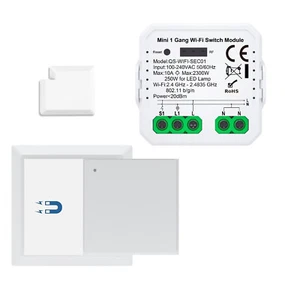 INTERRUTTORE RELE PER LUCI PULSANTE SENZA FILI A MURO LAMPADE WIFI SMART - Imagen 1 de 11