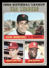 1970 Topps #67 Steve Carlton Bob Gibson Juan Marichal ERA Leaders EX
