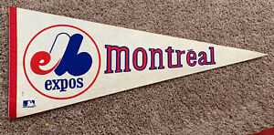 VINTAGE 1970's Montreal Expos Full Size Felt Pennant, VERY COOL No Holes