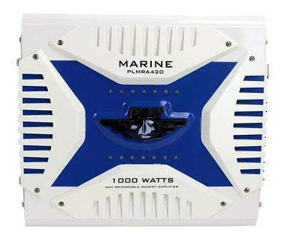 New PLMRA420 4 Channel 1000 Watt Waterproof Marine Bridgeable Mosfet Amplifier - Image 1 of 4