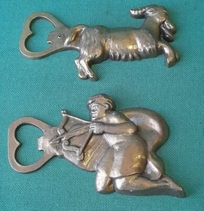 Seltene Korkenzieher Aus Sammlung Messing Vergoldet Schütze Und Ariete. AO51 - Bild 1 von 6