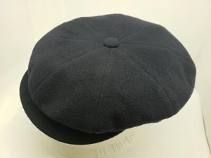 BORSALINO DORIA NAVY CASHMERE WOOL BLEND NEWSBOY CAP MADE IN ITALY - Picture 1 of 6