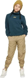 Nike Club Fleece Big Kids' Girls Funnel Neck Hoodie (Deep Jungle/Gold) Size L - Picture 1 of 5