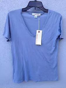 $44 NWT SoLow Solid Gray V Neck Basic Tee Shirt Size XS - Picture 1 of 2