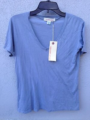 $44 NWT SoLow Solid Gray V Neck Basic Tee Shirt Size XS - Image 1 of 2