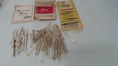 79 Vintage Clear / White / Yellow Plastic Perm Rods - Image 1 of 4