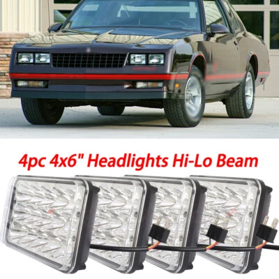 Faros altos/bajos Fit Chevrolet Monte Carlo 1980-1988 El Camino 4 piezas 4x6" Foto 1 de 4