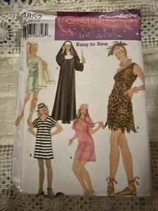 Simplicity 4852 Disfraz Patrón Sexy Enfermera, Diosa Cavegirl ¿Compañera de Celda? XS-XL UC - Imagen 1 de 4