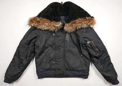  Polo Ralph Lauren Jacket Bomber Fur Tactical Black Field Utility RARE S - Image 1 of 4