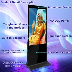 55" Floor Standing Vertical Poster Digital Signage Kiosk Menu Displays Android - Picture 1 of 11