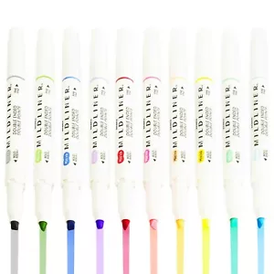 Marcatore Evidenziatore Creativo Zebra Mildliner - Doppia Estremità - 10 Colori Assortiti - Foto 1 di 9