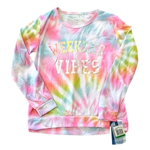 Max & Olivia Big Girls' Rainbow Tie-Dye Pajama Top - Size Large - Picture 1 of 4