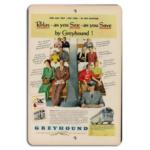Vintage Greyhound: Travel in Style and Comfort Sign - Picture 1 of 1