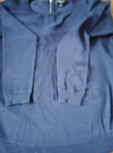 Spense Knits Sz.M Navy Blue 1/4 Zipper Back Sweater - Picture 1 of 8