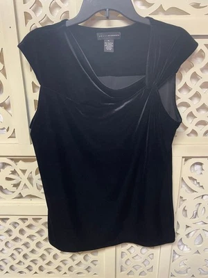 Blusa asimétrica de terciopelo elástico negra Grace Elements XL Foto 1 de 4