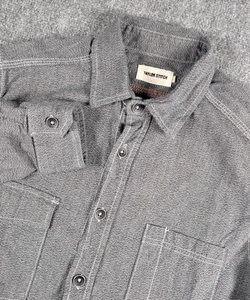 Taylor Stitch Langarmshirt Herren 40 meliert schwarz Fischgrät - Bild 1 von 7