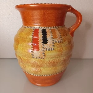 Crown Ducal Charlotte Rhead Stitch (3274) Pattern 1930's Pottery Vase 20cm Tall - Picture 1 of 7