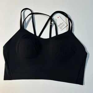 Sujetador lululemon Like a Cloud Longline soporte ligero B/C acanalado talla 10 en negro - Imagen 1 de 6