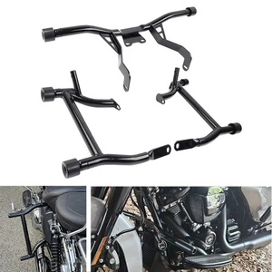 Satteltaschenschutz Frontmotor-Sturzbügel für Harley Road Street Glide 14-24 Blk - Picture 1 of 13