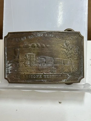 1970’s Wells Fargo Arizona Territory Brass 3.5 x 2.25’ Belt Buckle - Image 1 of 4
