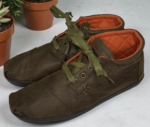 TOMS Chukkas Shoes Mens US 8.5 Brown Waxed Twill Highland Canvas Botas Moccasins - Picture 1 of 6