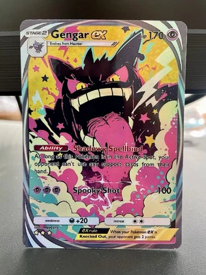 Fan Art Pokemon TCG Custom Pocket Style Gengar EX Holo Immersive Rare - Image 1 of 3