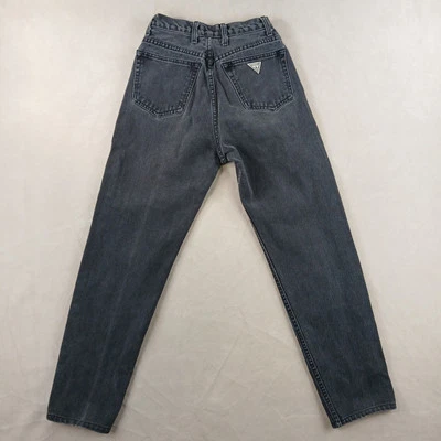 Guess Jeans 28 **Actual 24x26 Mens Jeans USA Vintage 90s Barrel Leg Black - Image 1 of 4