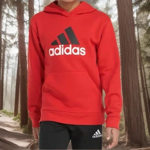 Adidas Climawarm Blk Lined Hooded Sweatshirt/Jacket W/Kangaroo Pocket Sz L 14/16 - Picture 1 of 10