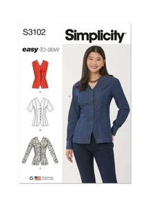 SIMPLICITY Schnittmuster 3102 Misses Damen Frauen Bluse 8-16 & 18-26 RABATT - Bild 1 von 8