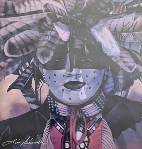 Kunstplakat Handsigniert Lisa Schneider Eine Welt Stamm "Hundesoldat" 1996 - Bild 1 von 4