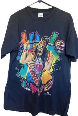 Camiseta De Colección WWF 1998 Dude Love (Mick Foley) Negra Excelente Estado Talla L Foto 1 de 4