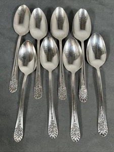"Cucharaditas cucharas 8 Wm Rogers JUBILEE IS placa de plata Wm Rogers Mfg Co 6-1/8""" - Imagen 1 de 6