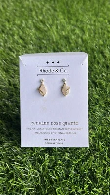 Brincos genuínos de quartzo rosa Kohl’s Rhode & Co. - Imagem 1 de 3