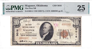 $10 1929 T1 National WAGONER Oklahoma OK 🇺🇸 MEGA RARE 🇺🇸 - Picture 1 of 2